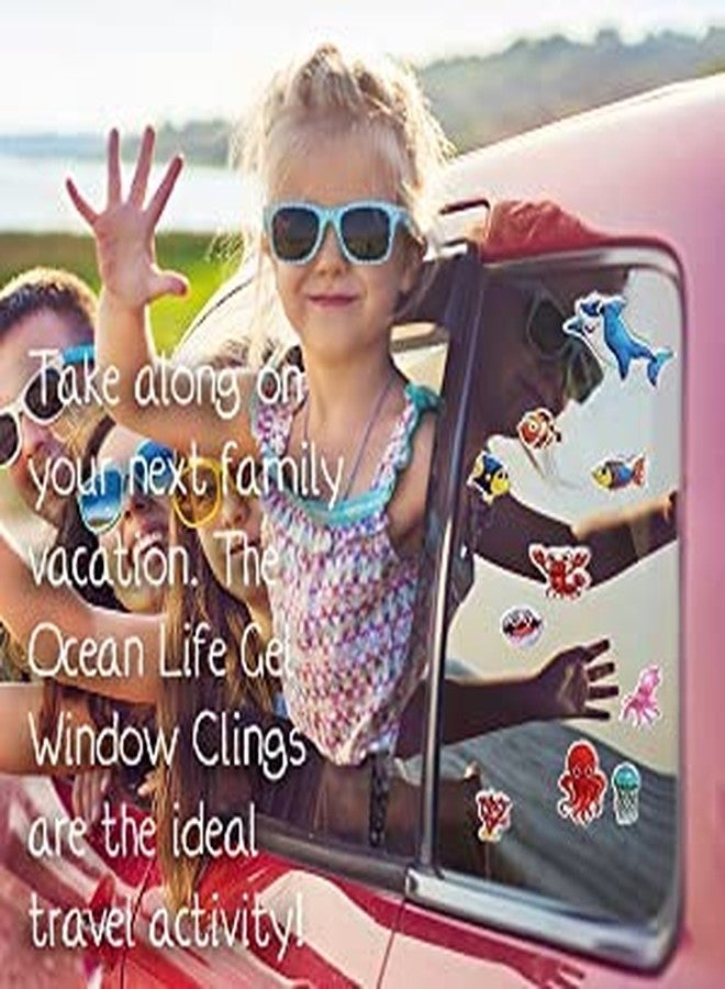 JesPlay Ocean Sea Animal Gel Window Clings for Kids - Window Stickers for Toddlers, Gel Clings Window Decals Kids Jelly Reusable Sticker - Home Car Plane Airplane Activities - Underwater Life (Jesplay USA) - Image 3